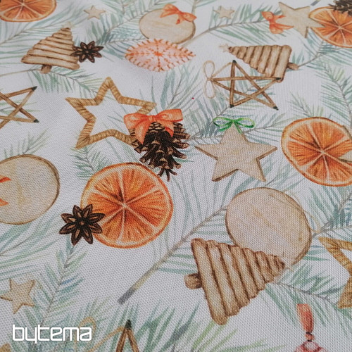Tissu de décoration de Noël Oranges séchées