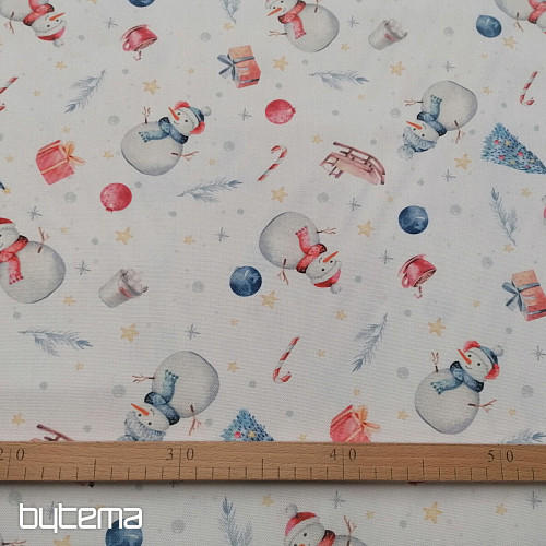Tissu de décoration de Noël SNOWMEN