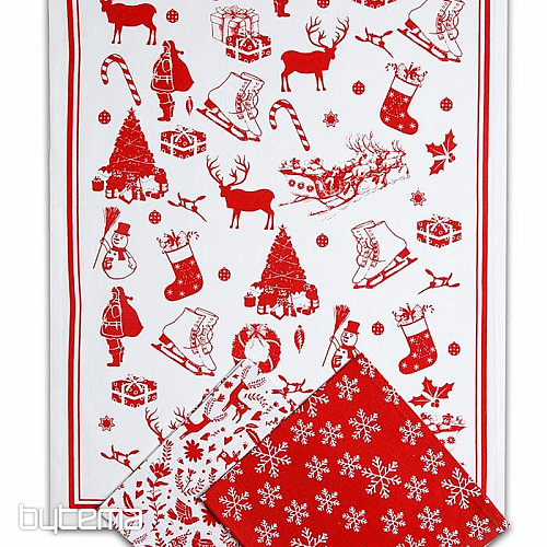Serviettes dans un sac en toile - MOTIF DE NOËL HIVER