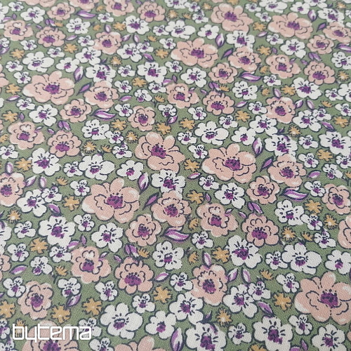 Tissu coton KALMIA vert
