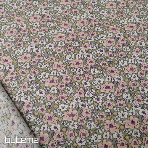 Tissu coton KALMIA vert