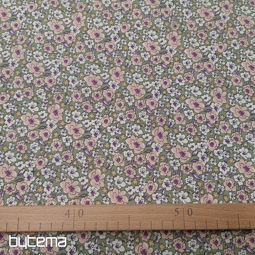 Tissu coton KALMIA vert