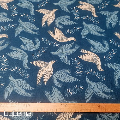 Tissu coton Jay bleu