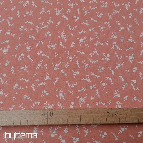 Tissu coton FLEURS DE SAUMON