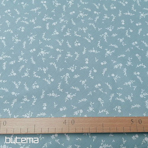 Tissu coton FLEURS DE MENTHE