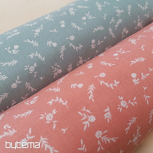 Tissu coton FLEURS DE MENTHE