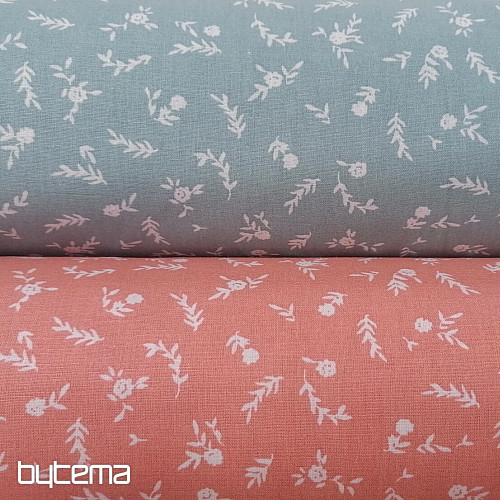 Tissu coton FLEURS DE MENTHE