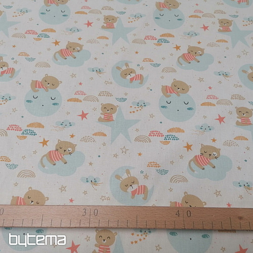 Tissu en coton Animaux endormis