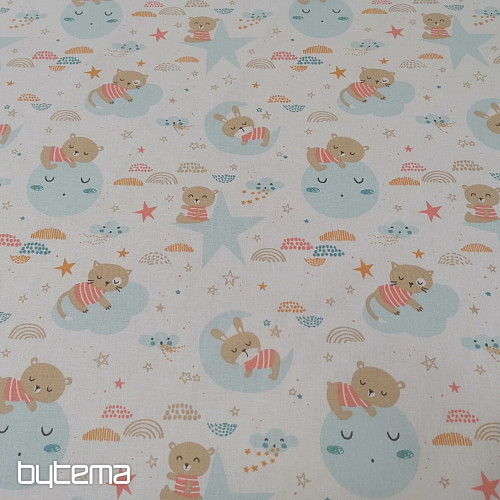 Tissu en coton Animaux endormis