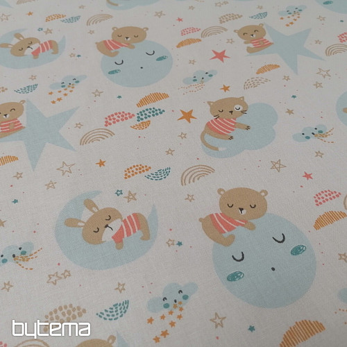Tissu en coton Animaux endormis
