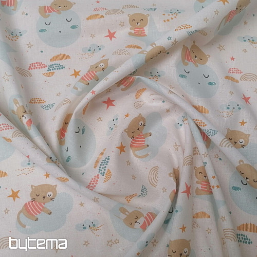 Tissu en coton Animaux endormis