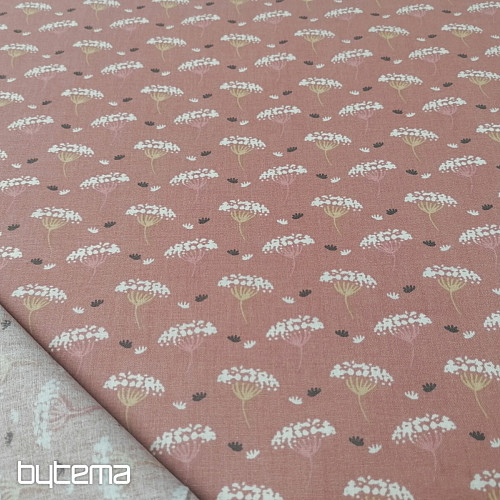 Tissu coton Cumin vieux rose
