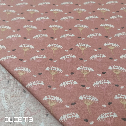 Tissu coton Cumin vieux rose
