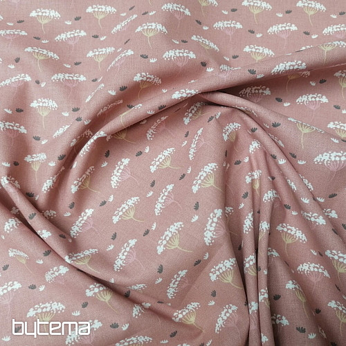 Tissu coton Cumin vieux rose