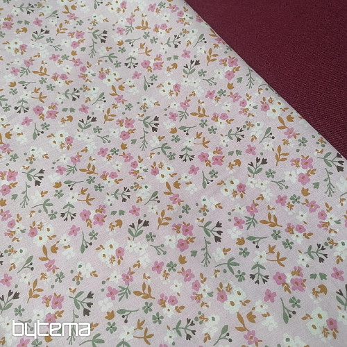 Tissu coton Zalia fleurs rose