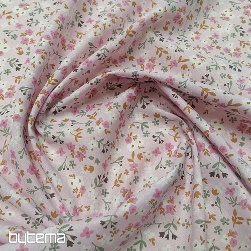 Tissu coton Zalia fleurs rose