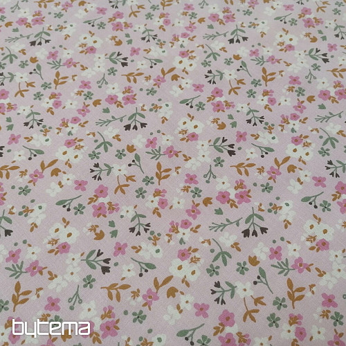 Tissu coton Zalia fleurs rose