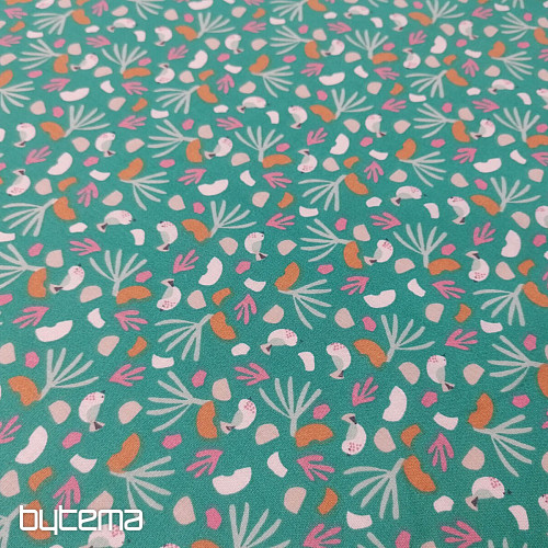 Tissu coton OISEAUX LIPO vert