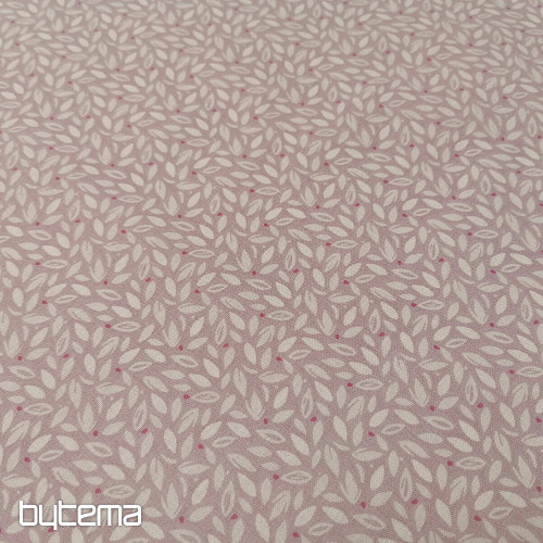 Tissu en coton Frala feuilles lilas