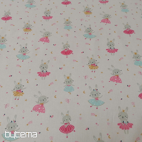 Tissu coton Lapin Fée