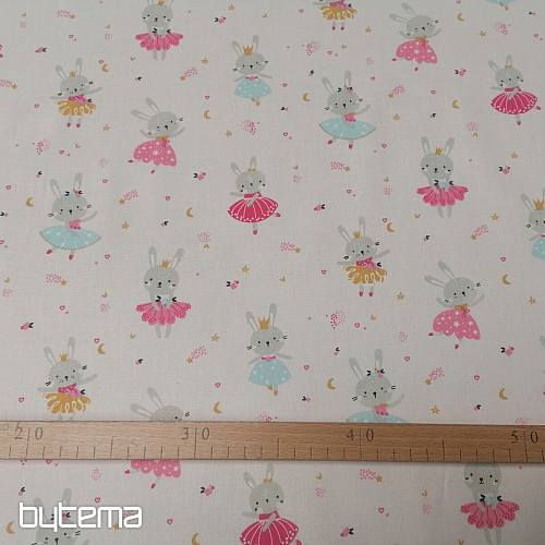 Tissu coton Lapin Fée