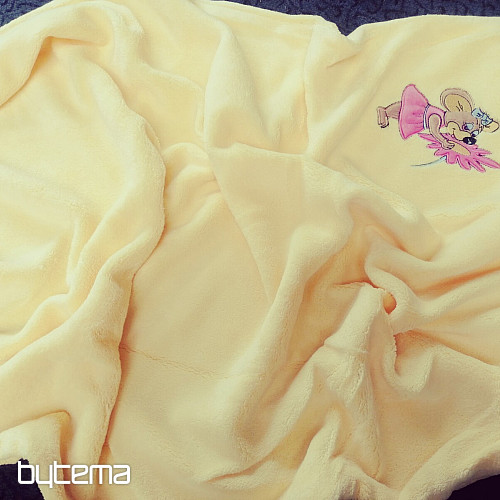 Literie enfant - microfibre jaune avec une souris