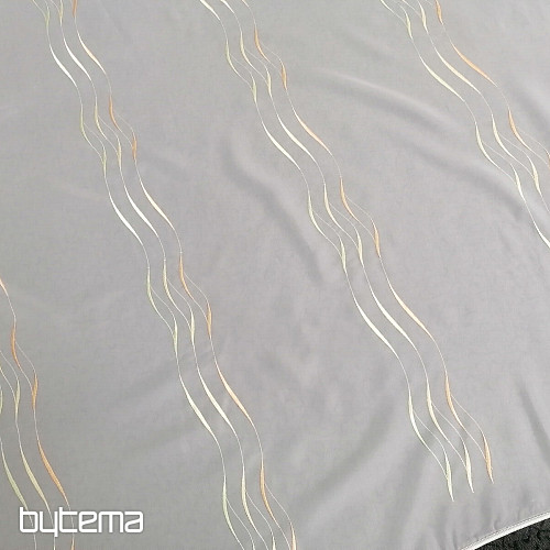 Rideau fini Gerster Stripes orange-vert 310x175 cm