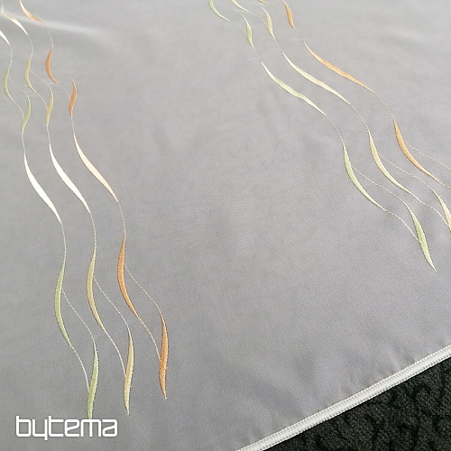 Rideau fini Gerster Stripes orange-vert 310x175 cm