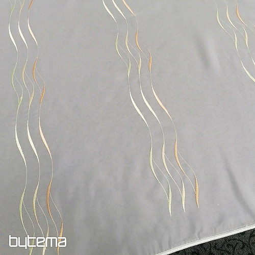 Rideau fini Gerster Stripes orange-vert 310x175 cm