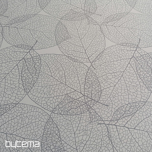 Tissu déco BLACK OUT Feuilles grises