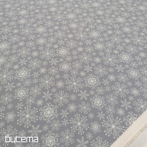 Tissu décoratif FLOCONS GRIS
