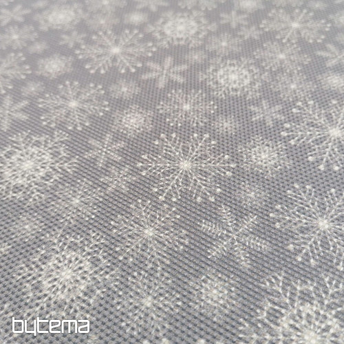 Tissu décoratif FLOCONS GRIS