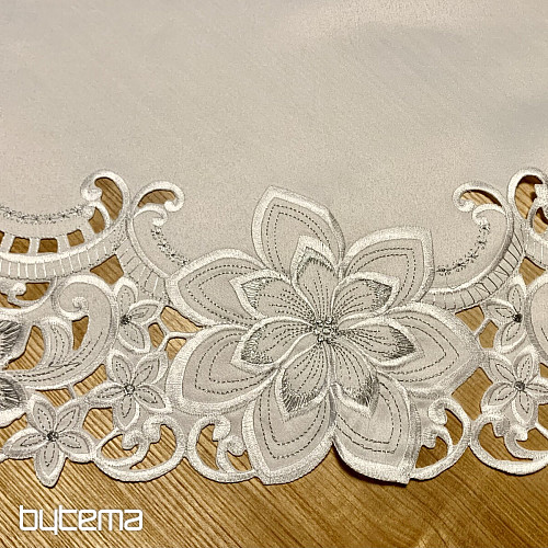 Nappe de Noël brodée Étoile Argentée