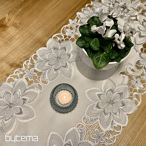 Nappe de Noël brodée Étoile Argentée