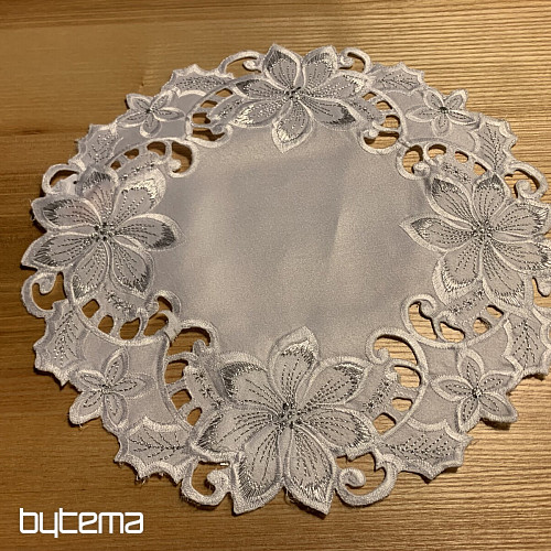 Nappe de Noël brodée Étoile Argentée