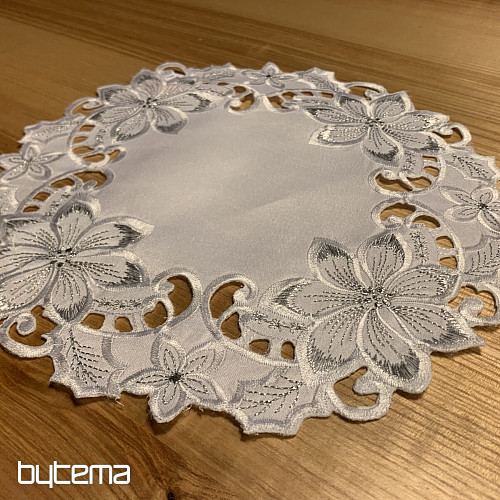 Nappe de Noël brodée Étoile Argentée