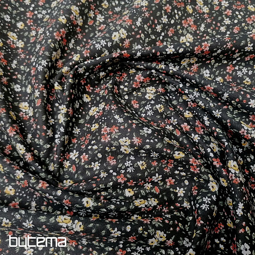 Tissu coton LEONIE noir