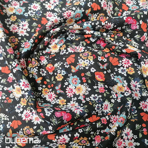 Tissu coton CHARLINE NOIR