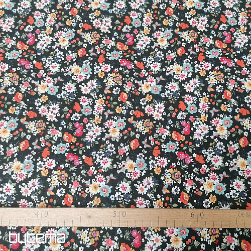 Tissu coton CHARLINE NOIR