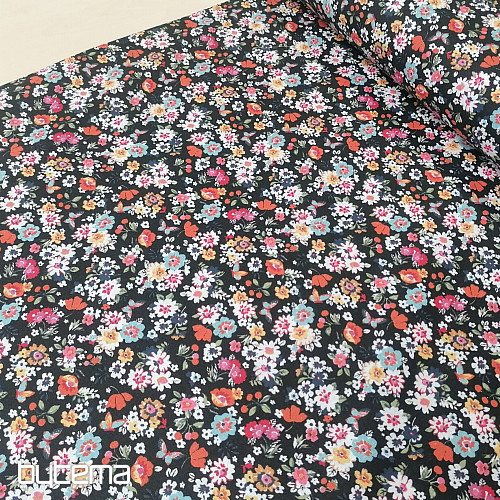 Tissu coton CHARLINE NOIR