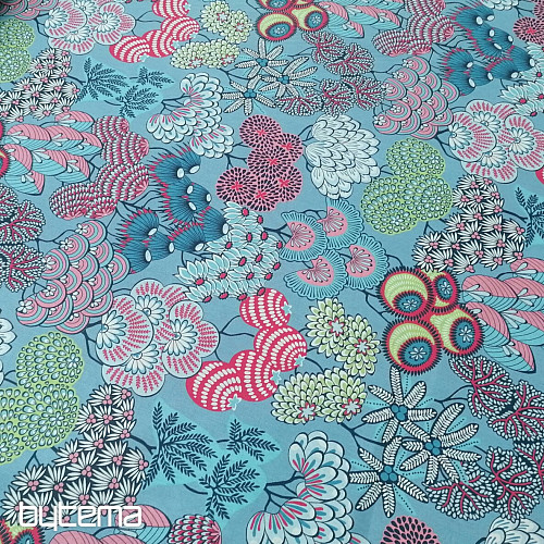 Tissu coton FUSAIN BLEU