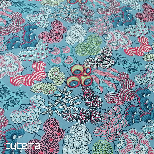 Tissu coton FUSAIN BLEU