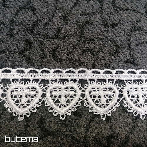 Dentelle 5191/01 - 3 cm coeur blanc
