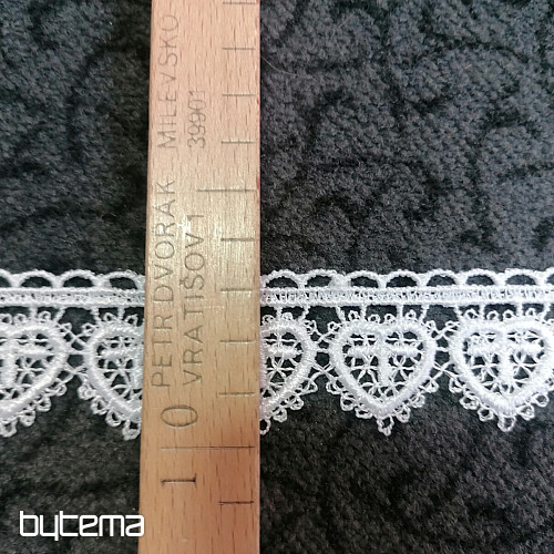 Dentelle 5191/01 - 3 cm coeur blanc