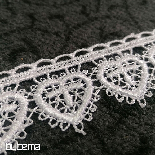 Dentelle 5191/01 - 3 cm coeur blanc