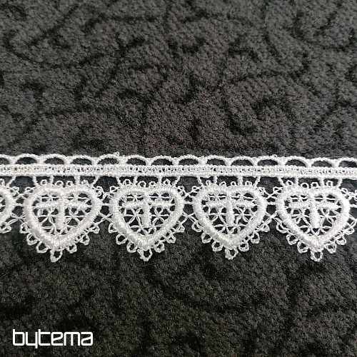 Dentelle 5191/01 - 3 cm coeur blanc