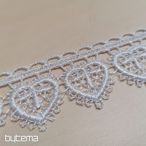 Dentelle 5191/01 - 3 cm coeur blanc