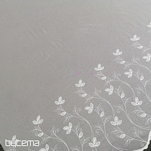 Rideau blanc brodé luxe - fleur 11775