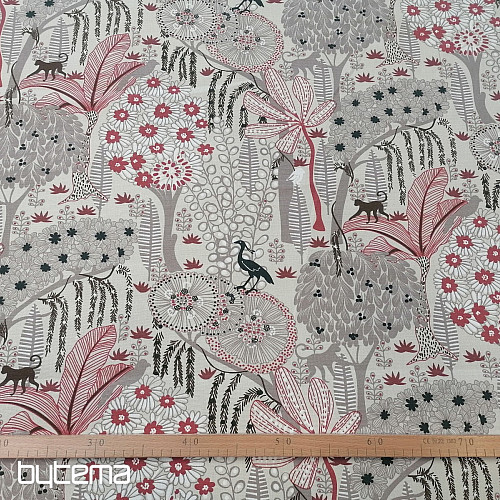 Tissu coton JUNGLE beige