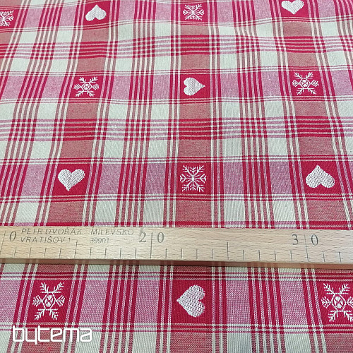 Tissu de décoration de Noël DUSTIN coeurs